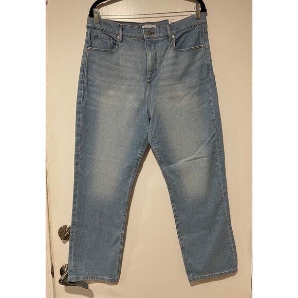 Loft The Straight Crop High Rise Jeans Size 12 NWT Regular Fit 27.5" Inseam - Picture 1 of 13